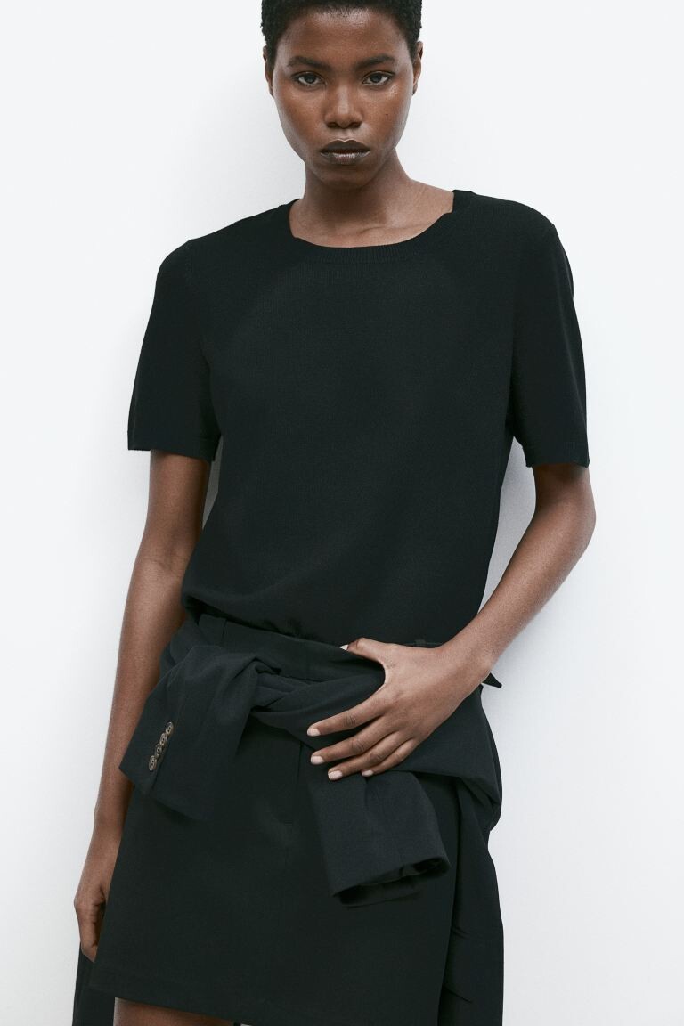 Рубашка тонкой вязки H&M, черный
Рубашка тонкой вязки H&M, черный