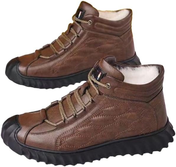 Зимние мужские ботинки, Теплая обувь с флисовой подкладкой для снега, стильные высокие кожаные повседневные кроссовки Hhhchpm, коричневый
Зимние мужские ботинки, Теплая обувь с флисовой подкладкой для снега, стильные высокие кожаные повседневные кроссовки Hhhchpm, коричневый