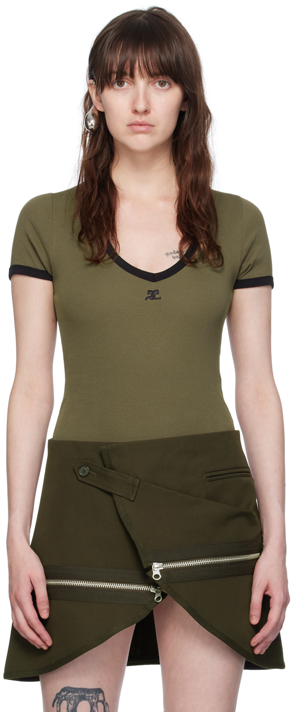 Зеленый боди с V-образным вырезом Courreges
Зеленый боди с V-образным вырезом Courreges