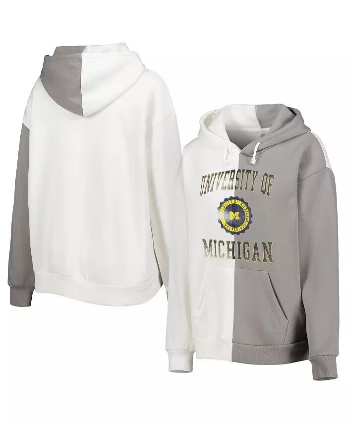 Женский серый/белый пуловер с капюшоном Michigan Wolverines Gameday Couture
Женский серый/белый пуловер с капюшоном Michigan Wolverines Gameday Couture
