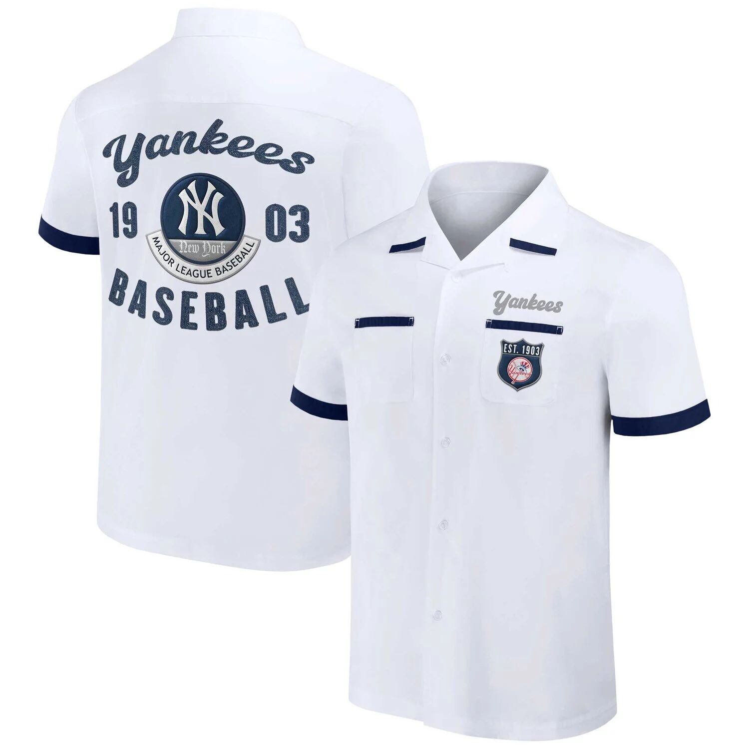 Мужская рубашка Darius Rucker Collection от Fanatics Белая рубашка на пуговицах для боулинга New York Yankees
Мужская рубашка Darius Rucker Collection от Fanatics Белая рубашка на пуговицах для боулинга New York Yankees