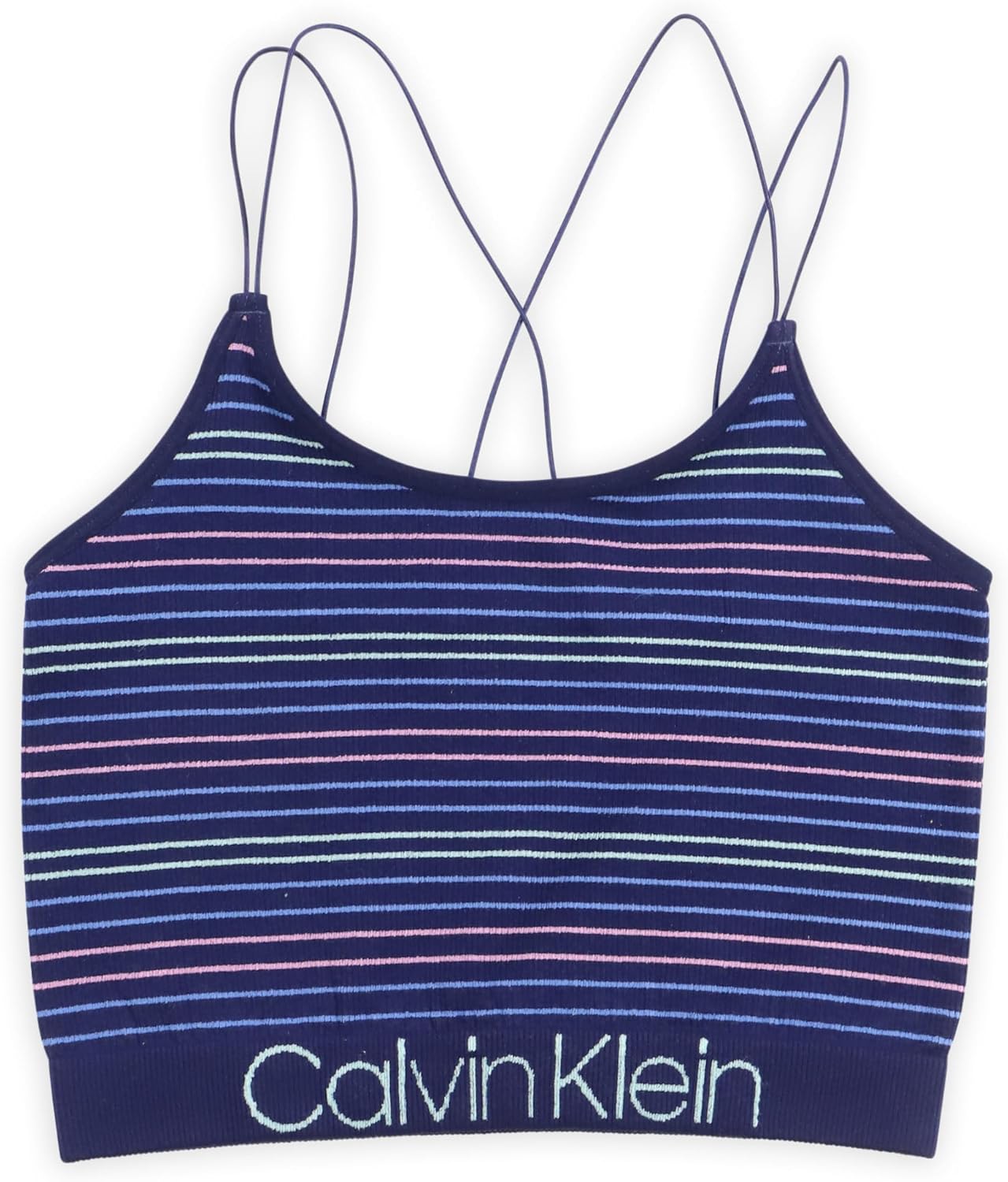 Бесшовные ребристые топы Calvin Klein для девочек, Navy Calvin Stripes
Бесшовные ребристые топы Calvin Klein для девочек, Navy Calvin Stripes