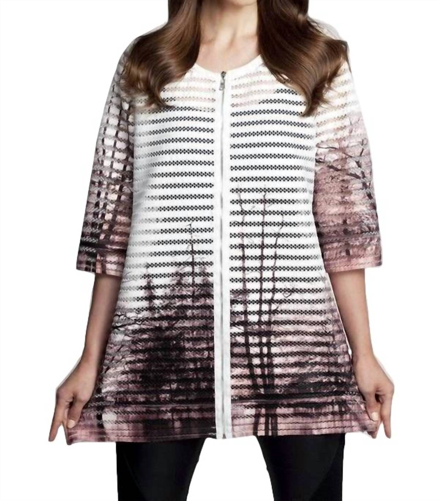 Длинный кардиган с текстурированной графикой белого/серо-коричневого цвета ANGEL
Длинный кардиган с текстурированной графикой белого/серо-коричневого цвета ANGEL