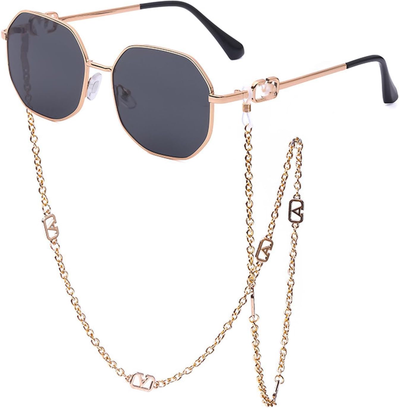 Винтажные солнцезащитные очки с металлической цепочкой для женщин, модные, многоугольные, элегантные, с цепочкой, для вождения, с защитой от УФ-излучения UV400 TKKTLLT, Gold Gray
Винтажные солнцезащитные очки с металлической цепочкой для женщин, модные, многоугольные, элегантные, с цепочкой, для вождения, с защитой от УФ-излучения UV400 TKKTLLT, Gold Gray
