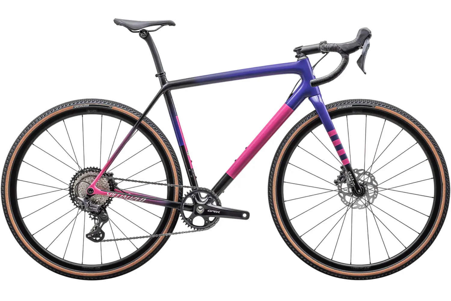 Шоссейный велосипед Specialized Crux comp - 28 дюймов - diamant - 2026, schwarz | carbon/purple haze/rebel pink
Шоссейный велосипед Specialized Crux comp - 28 дюймов - diamant - 2026, schwarz | carbon/purple haze/rebel pink