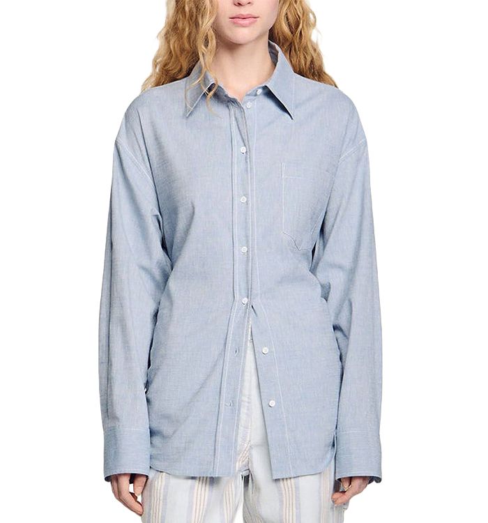 Длинная рубашка с завязками сзади Sandro, синий
Длинная рубашка с завязками сзади Sandro, синий