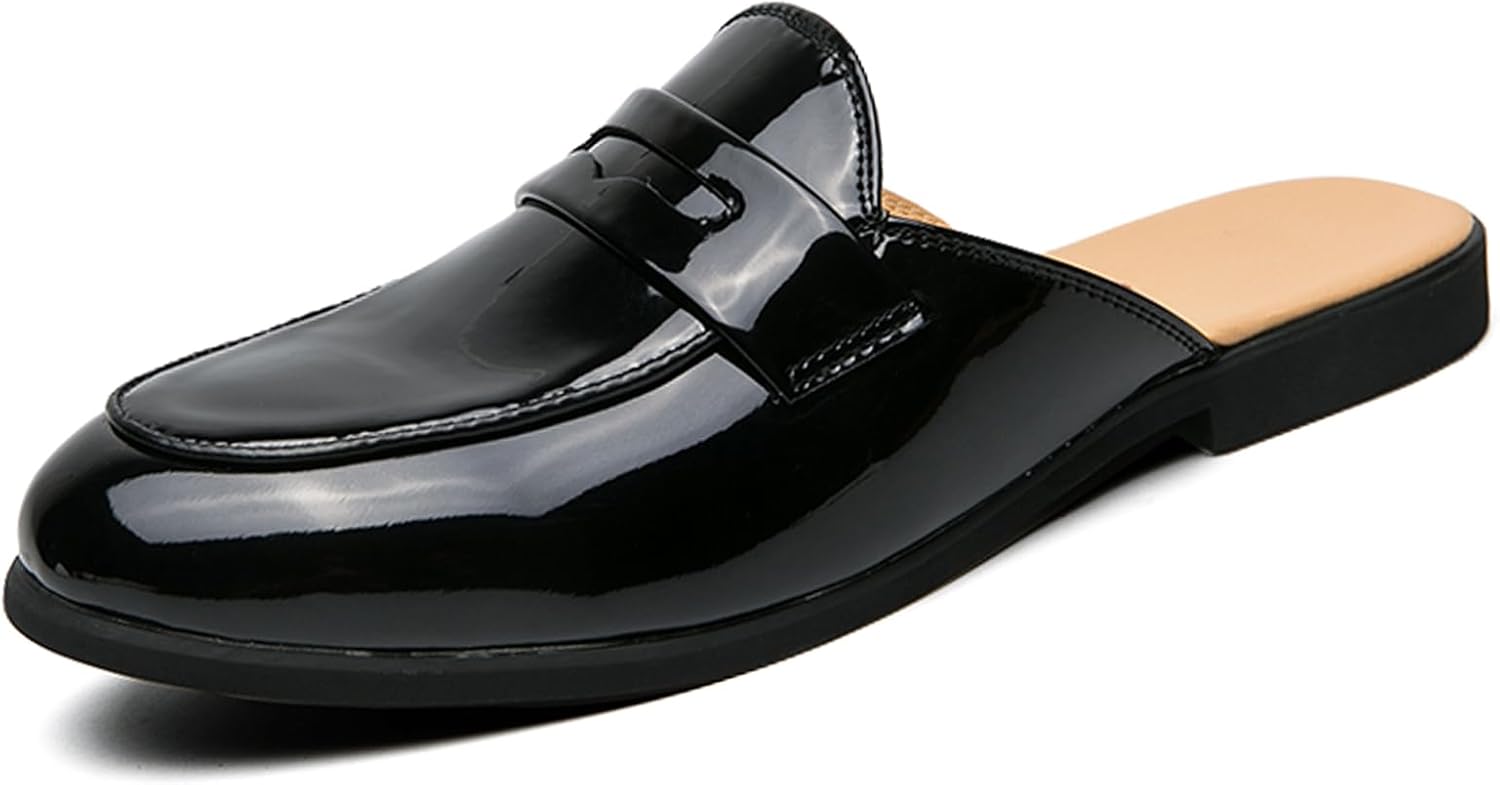 Мужские мюли из лакированной кожи с низким каблуком, повседневные, с круглым носком, без задника, на плоской подошве, пенни-лоферы, удобные, нескользящие, полумюли, сандалии, деловые, для офиса, домашние тапочки Ptnoka, черный
Мужские мюли из лакированной кожи с низким каблуком, повседневные, с круглым носком, без задника, на плоской подошве, пенни-лоферы, удобные, нескользящие, полумюли, сандалии, деловые, для офиса, домашние тапочки Ptnoka, черный