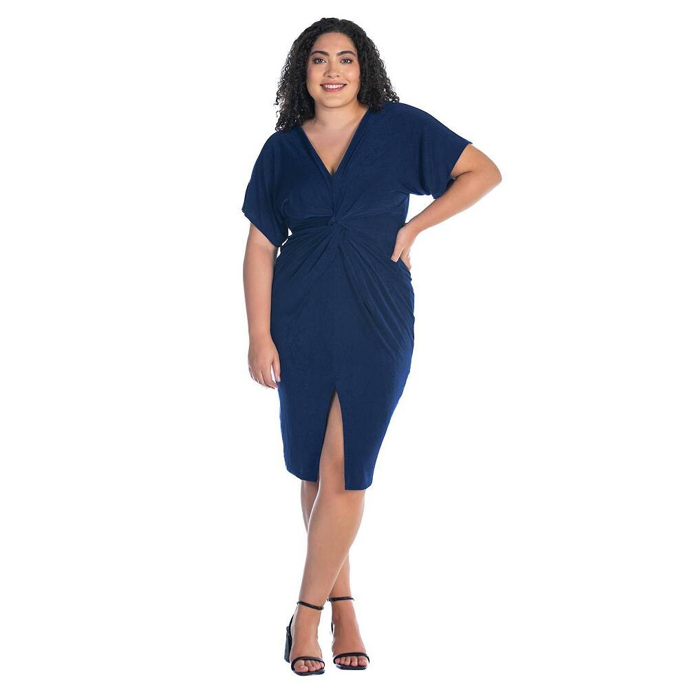 Плюс размер 24Seven Comfort Apparel Платье с короткими рукавами и v-образным вырезом, закрученным спереди и разрезом подол, темно-синий
Плюс размер 24Seven Comfort Apparel Платье с короткими рукавами и v-образным вырезом, закрученным спереди и разрезом подол, темно-синий