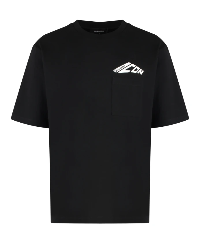 Хлопковая футболка с круглым вырезом и передним карманом Dsquared2, черный
Хлопковая футболка с круглым вырезом и передним карманом Dsquared2, черный