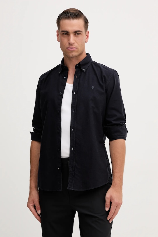 Хлопковая рубашка Boss, темно-синий 
Хлопковая рубашка Boss, темно-синий