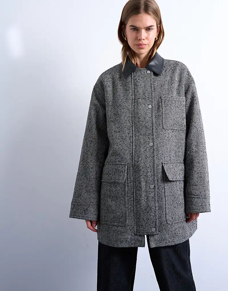 Куртка Topshop Heritage из твила с контрастным воротником из искусственной кожи черного цвета
Куртка Topshop Heritage из твила с контрастным воротником из искусственной кожи черного цвета