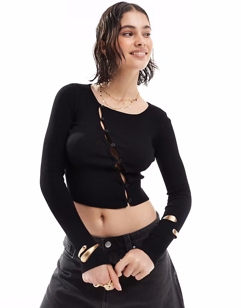 Асимметричный кардиган черного цвета Cotton On
Асимметричный кардиган черного цвета Cotton On