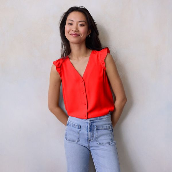 Женский топ с V-образным вырезом и рюшами на плечах Lc Lauren Conrad, цвет poppy bouquet
Женский топ с V-образным вырезом и рюшами на плечах Lc Lauren Conrad, цвет poppy bouquet