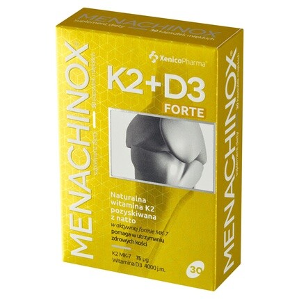 K2 D3 4000 Forte 30 капсул - витаминная добавка K и D Menachinox
K2 D3 4000 Forte 30 капсул - витаминная добавка K и D Menachinox