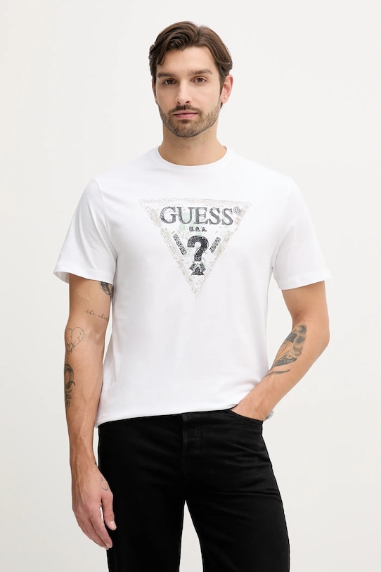 Хлопковая футболка Guess, белый
Хлопковая футболка Guess, белый