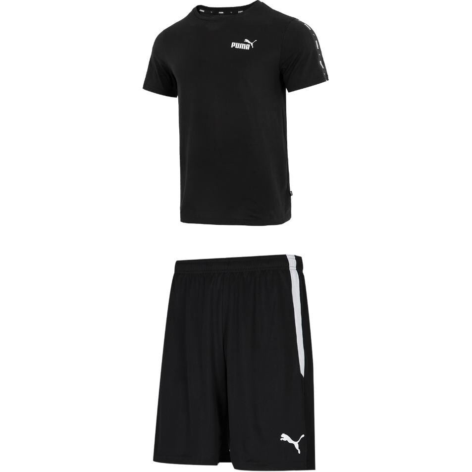 Повседневный спортивный мужской костюм черная футболка + шорты Puma, черный
Повседневный спортивный мужской костюм черная футболка + шорты Puma, черный