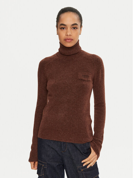Свитер с высоким воротником обычного кроя Liu Jo, коричневый
Свитер с высоким воротником обычного кроя Liu Jo, коричневый