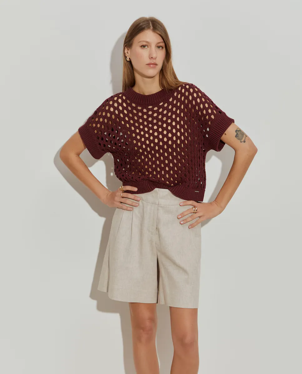 Женский свитер открытой вязки Lion of Porches, цвет Burdeos
Женский свитер открытой вязки Lion of Porches, цвет Burdeos