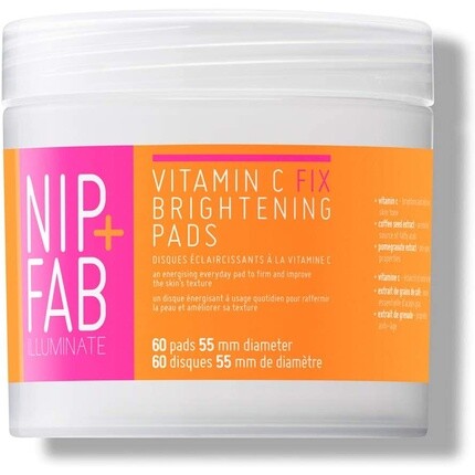 Nip + Fab Витамин C Fix Осветляющие подушечки для лица с экстрактом граната и семян кофе 60 подушечек 80 мл, Nip+Fab
Nip + Fab Витамин C Fix Осветляющие подушечки для лица с экстрактом граната и семян кофе 60 подушечек 80 мл, Nip+Fab