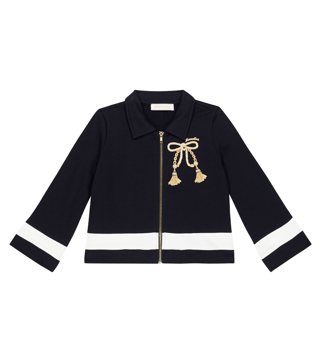 Куртка из вышитого хлопкового джерси Monnalisa, Blu+Bianco
Куртка из вышитого хлопкового джерси Monnalisa, Blu+Bianco