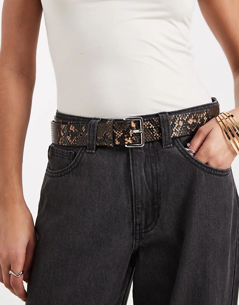 Узкий ремень Mango Teen со змеиным принтом
Узкий ремень Mango Teen со змеиным принтом