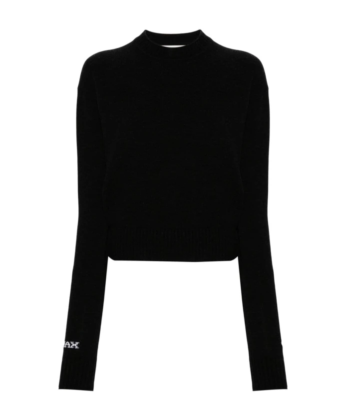Черный вязаный свитер с логотипом Sportmax, черный
Черный вязаный свитер с логотипом Sportmax, черный