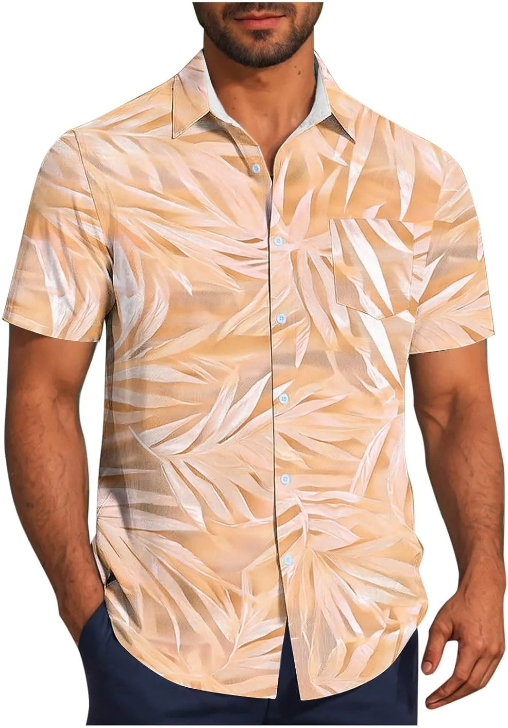 Мужская гавайская футболка с коротким рукавом и принтом в виде пальм Xiaojmake
Мужская гавайская футболка с коротким рукавом и принтом в виде пальм Xiaojmake