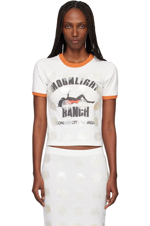 Футболка с перламутровой отделкой и пайетками Conner Ives, белый
Футболка с перламутровой отделкой и пайетками Conner Ives, белый