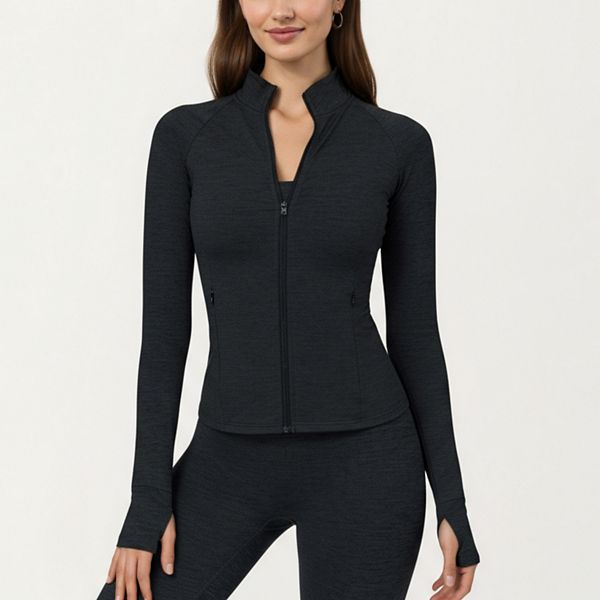 Женская активная куртка с длинным рукавом, молнией, воротником-стойкой и манжетами с отверстием для большого пальца Anna-Kaci, Black
Женская активная куртка с длинным рукавом, молнией, воротником-стойкой и манжетами с отверстием для большого пальца Anna-Kaci, Black