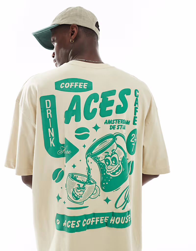 Футболка свободного кроя ASOS DESIGN бежевого цвета с принтом кофе
Футболка свободного кроя ASOS DESIGN бежевого цвета с принтом кофе