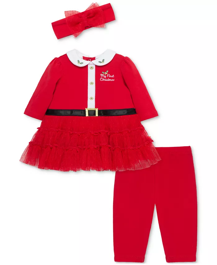 Праздничный комплект для девочки: платье-пачка Санта, гетры и повязка на голову, 3 предмета Little Me
Праздничный комплект для девочки: платье-пачка Санта, гетры и повязка на голову, 3 предмета Little Me