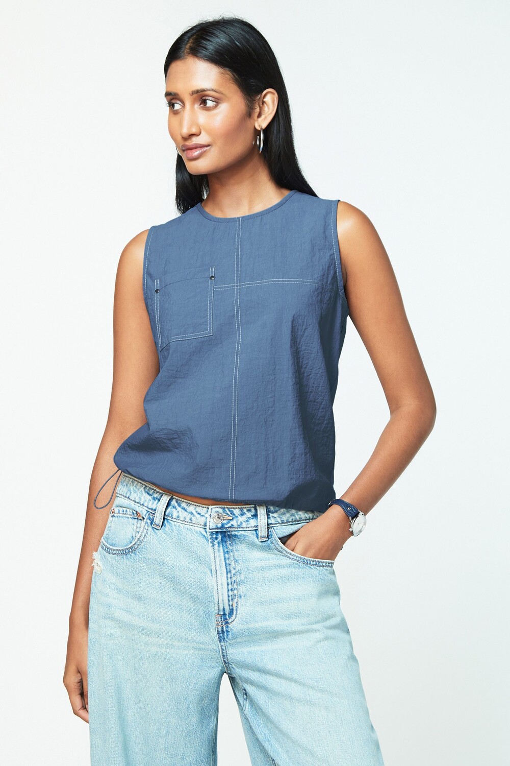 Короткая футболка без рукавов в практичном стиле с завязками Next, синий
Короткая футболка без рукавов в практичном стиле с завязками Next, синий