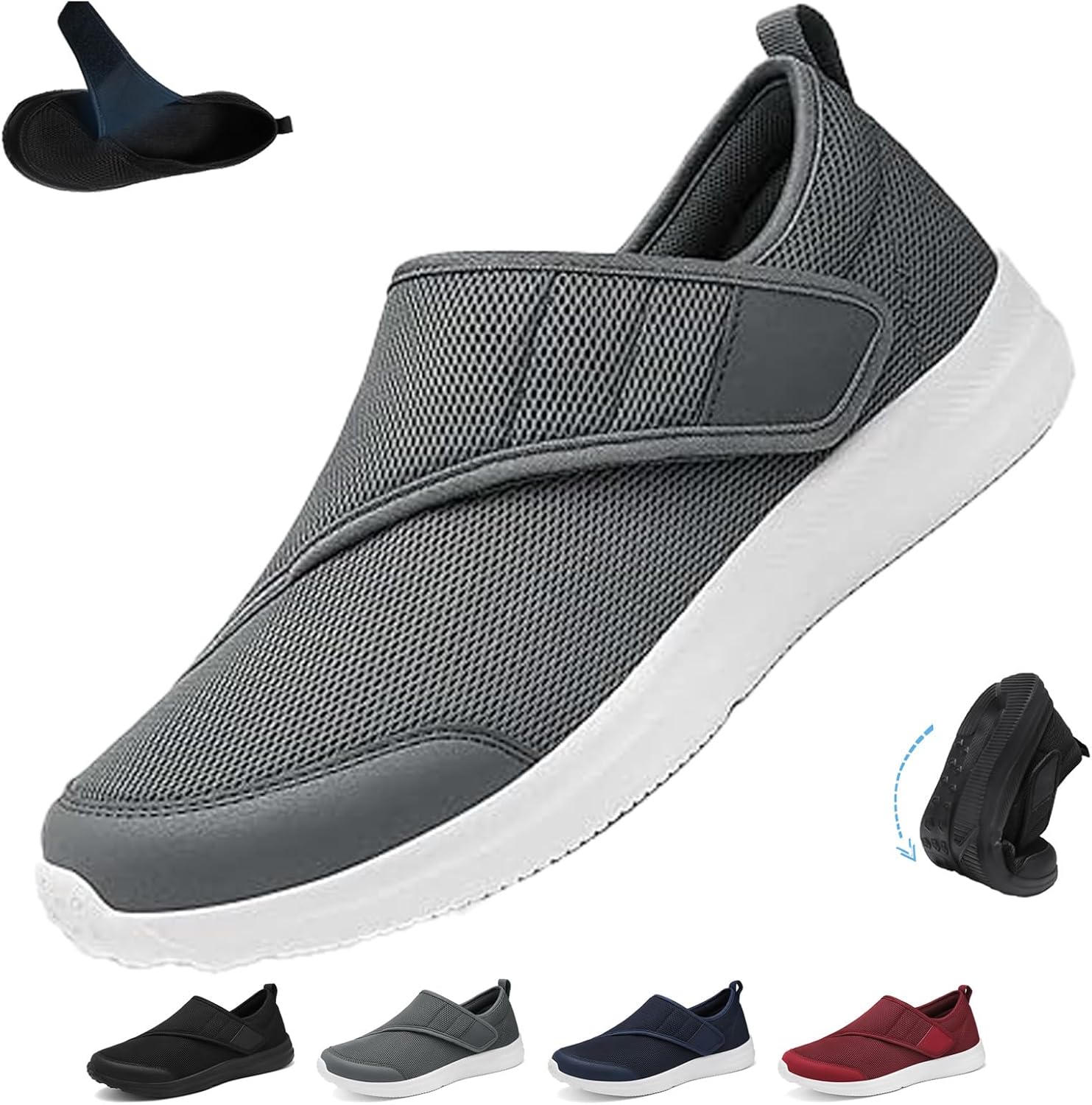 Мужские кроссовки GHTRHSB без шнурков, дышащие ортопедические повседневные ботинки, обувь с поддержкой свода стопы для отекших ног, серый
Мужские кроссовки GHTRHSB без шнурков, дышащие ортопедические повседневные ботинки, обувь с поддержкой свода стопы для отекших ног, серый