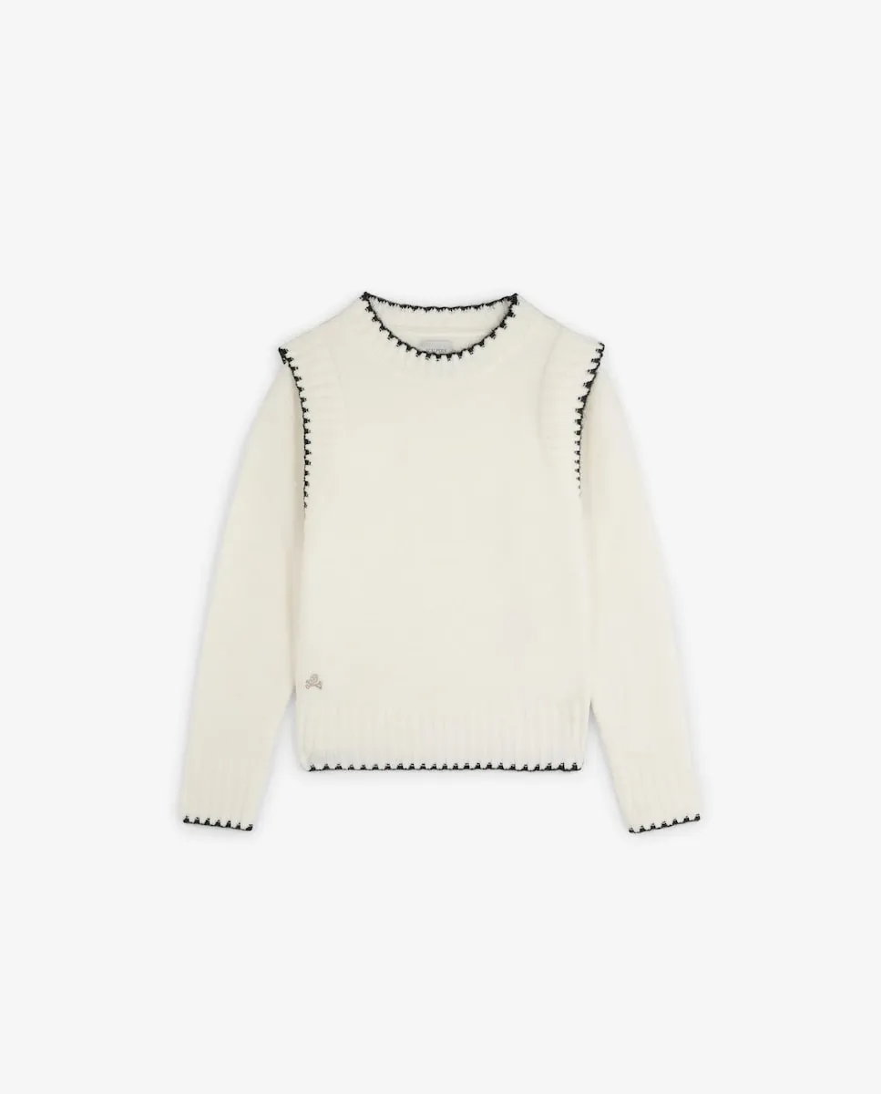 Детский джемпер с длинными рукавами и контрастной отделкой Scalpers, белый
Детский джемпер с длинными рукавами и контрастной отделкой Scalpers, белый