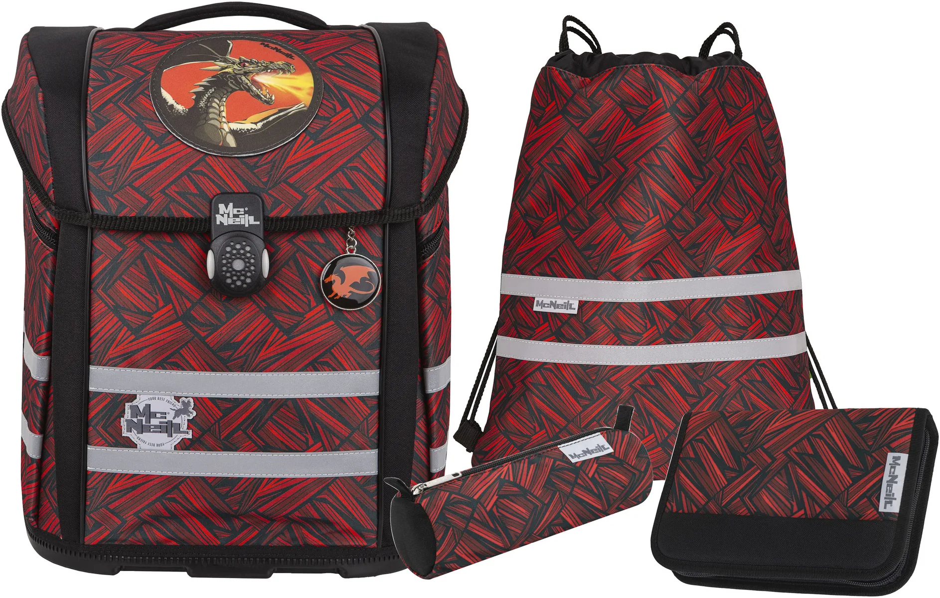 Школьная сумка McNeill "Perfecto, Zack", светоотражающие полосы на лямках, светоотражающие поверхности, включая пенал, спортивную сумку, рулончик для карандашей и магнит с мотивом, цвет Zack
Школьная сумка McNeill "Perfecto, Zack", светоотражающие полосы на лямках, светоотражающие поверхности, включая пенал, спортивную сумку, рулончик для карандашей и магнит с мотивом, цвет Zack