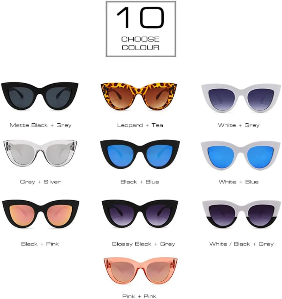 Ретро-солнцезащитные очки «кошачий глаз» для женщин, защита от УФ-излучения UV400, металлический дизайн, градиентное зеркальное покрытие TOIPASTN, White Black Grey
Ретро-солнцезащитные очки «кошачий глаз» для женщин, защита от УФ-излучения UV400, металлический дизайн, градиентное зеркальное покрытие TOIPASTN, White Black Grey