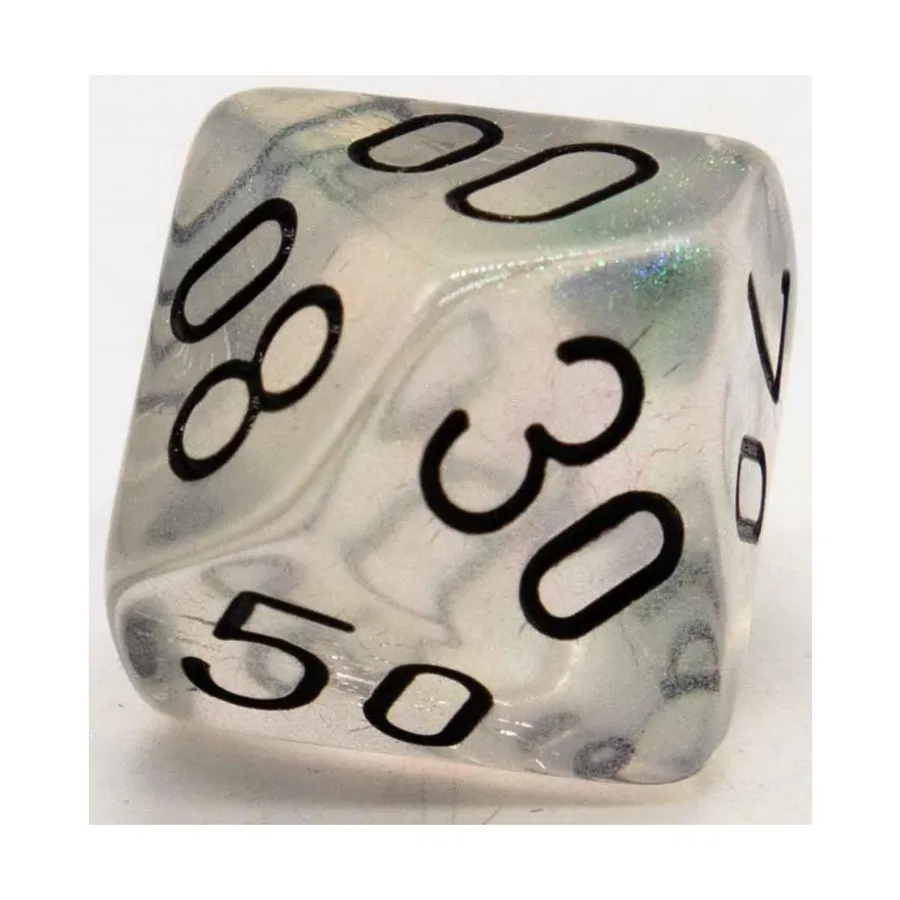 d% - Прозрачный с черным, Dice - Borealis - d10 (Chessex)
d% - Прозрачный с черным, Dice - Borealis - d10 (Chessex)