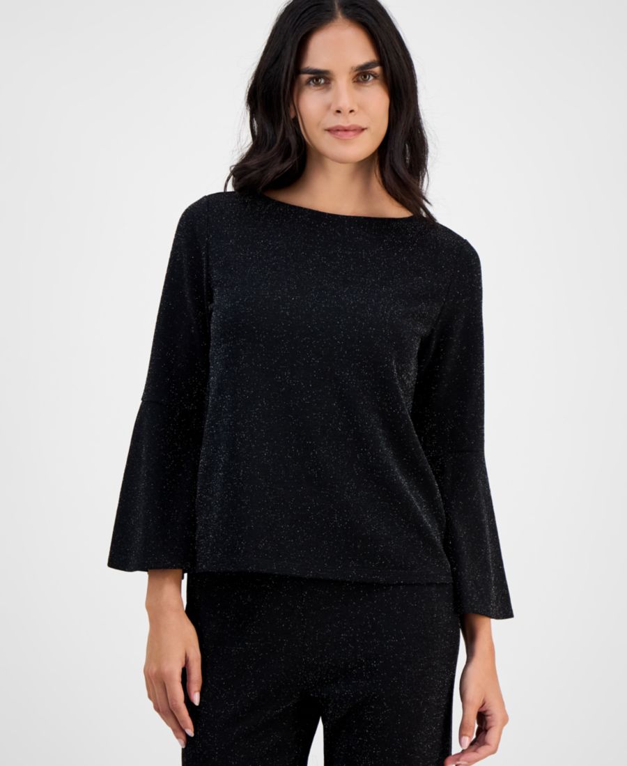 Укороченная блузка с вырезом-лодочкой и длинными рукавами-колоколами AK Anne Klein, Anne Black
Укороченная блузка с вырезом-лодочкой и длинными рукавами-колоколами AK Anne Klein, Anne Black