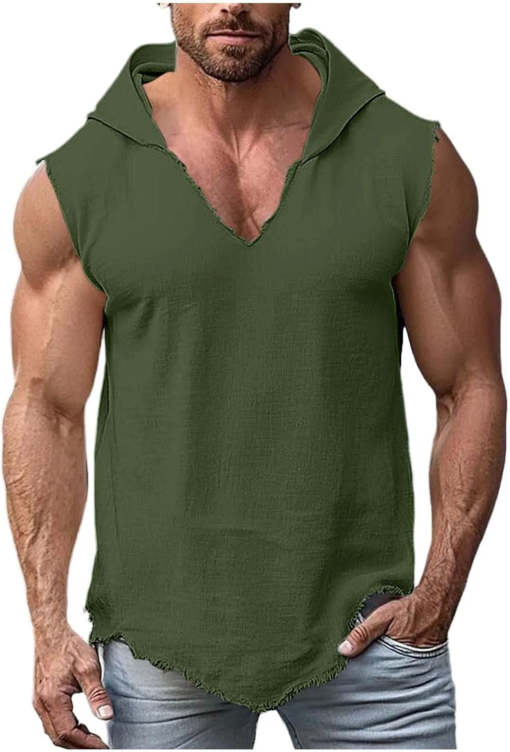 Мужская безрукавка с капюшоном V-образного выреза из льна Sdeycui
Мужская безрукавка с капюшоном V-образного выреза из льна Sdeycui