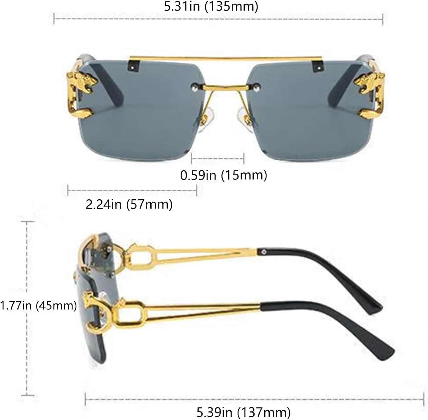 Солнцезащитные очки для женщин и мужчин, безрамочный дизайн с изображением головы леопарда, поляризованные линзы, блокирующие УФ-излучение NiaWa, Blue Grading Lens
Солнцезащитные очки для женщин и мужчин, безрамочный дизайн с изображением головы леопарда, поляризованные линзы, блокирующие УФ-излучение NiaWa, Blue Grading Lens