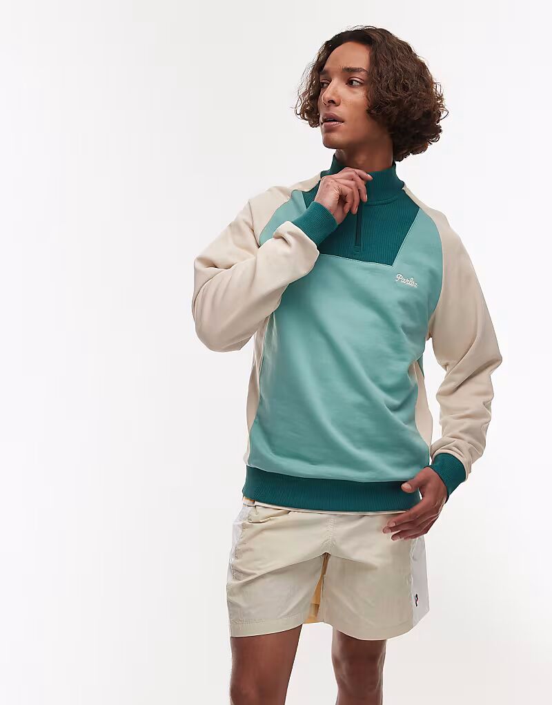 Толстовка Parlez Zenith с застежкой-молнией на четверть дюйма, вставками из логотипа, многоцветная зеленая
Толстовка Parlez Zenith с застежкой-молнией на четверть дюйма, вставками из логотипа, многоцветная зеленая