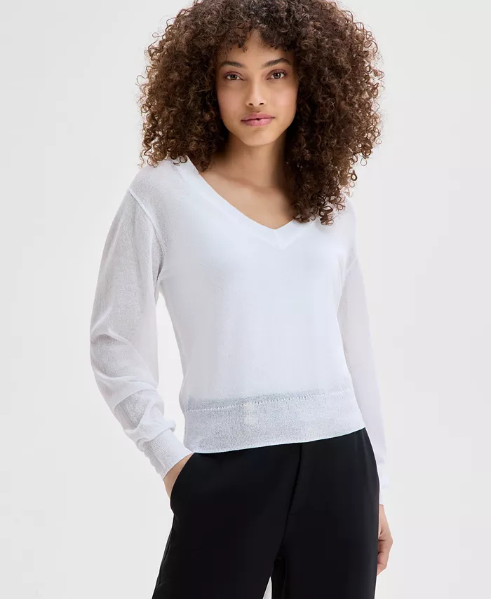 Укороченный свитер с V-образным вырезом I.N.C. International Concepts, белый
Укороченный свитер с V-образным вырезом I.N.C. International Concepts, белый