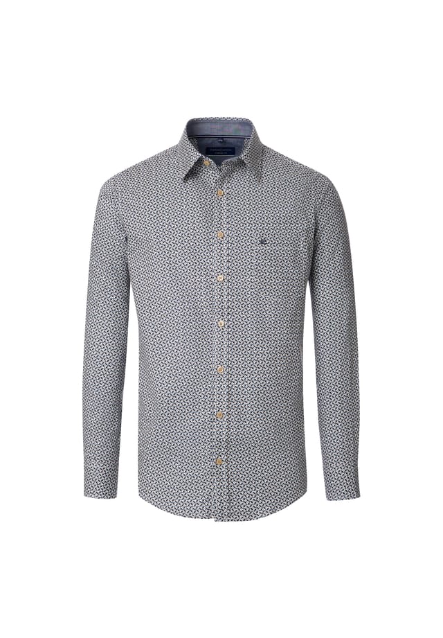 Повседневная рубашка с принтом удобная посадка Casamoda, синий 
Повседневная рубашка с принтом удобная посадка Casamoda, синий