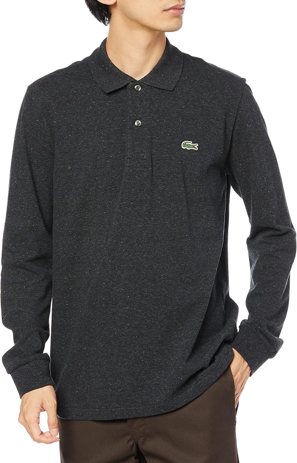 Мужская поло-рубашка с длинными рукавами в рубчик, цвет меланж, L1313 Lacoste, угольно-черный
Мужская поло-рубашка с длинными рукавами в рубчик, цвет меланж, L1313 Lacoste, угольно-черный