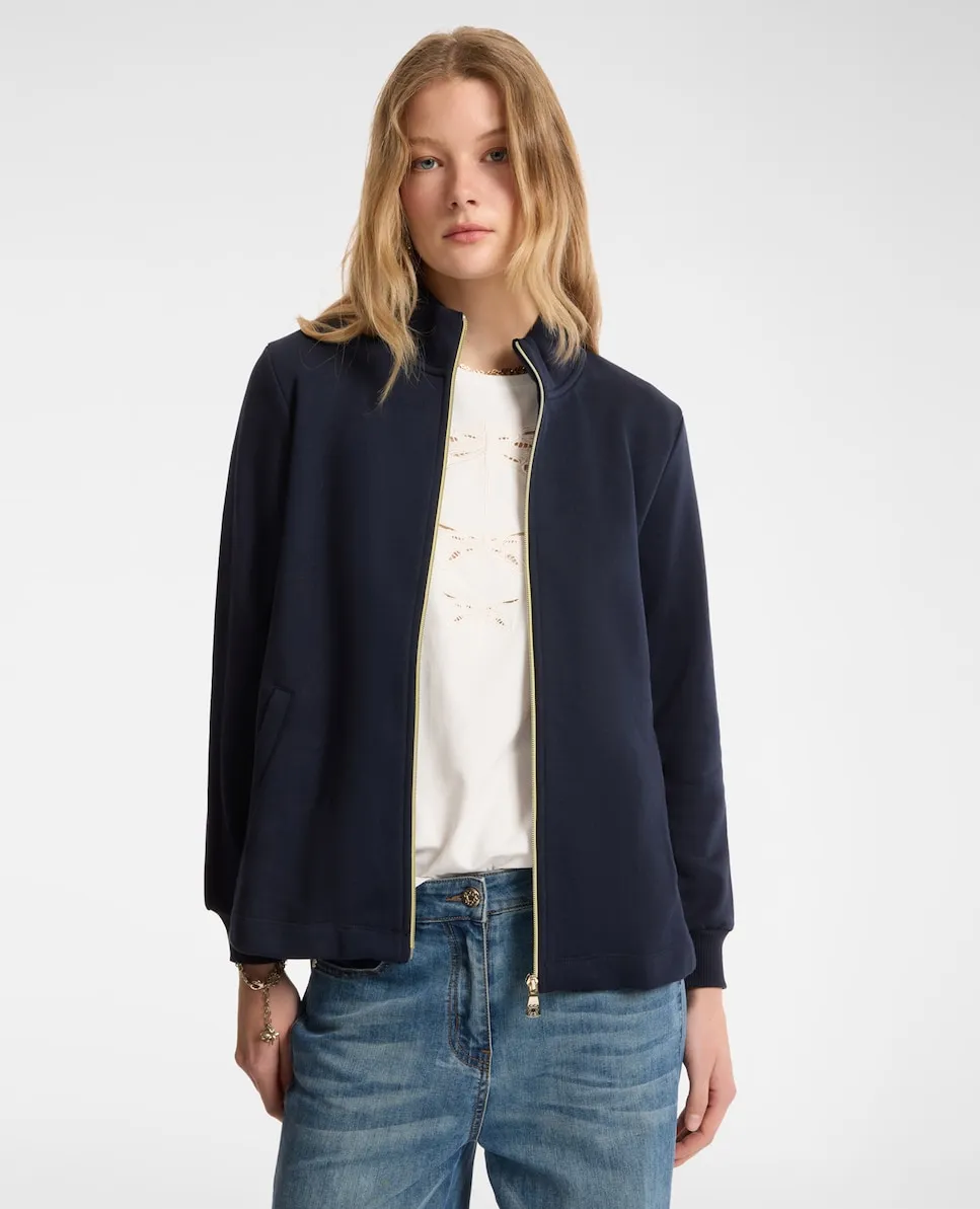 Женская толстовка на молнии с высоким воротником Elena Miró, синий
Женская толстовка на молнии с высоким воротником Elena Miró, синий