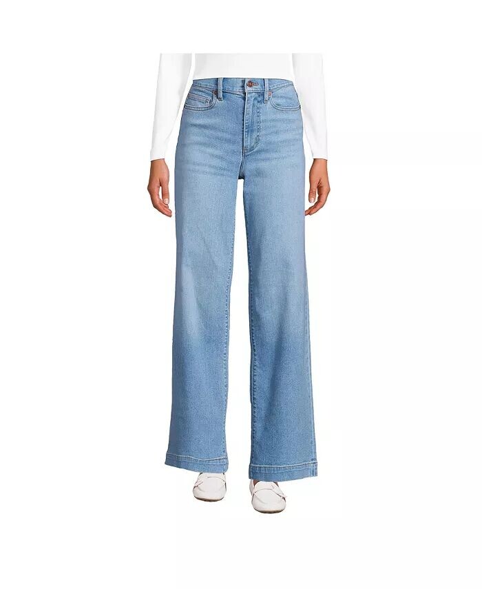 Женские синие джинсы Recover с высокой посадкой и широкими штанинами Lands' End, синий
Женские синие джинсы Recover с высокой посадкой и широкими штанинами Lands' End, синий