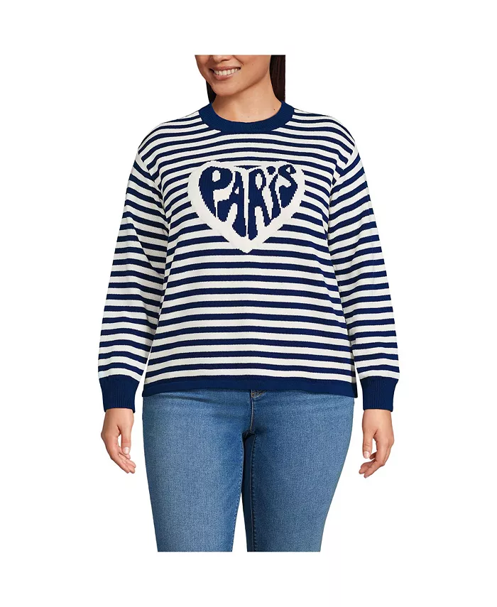 Жаккардовый свитер Drifter с круглым вырезом больших размеров Lands' End, мультиколор
Жаккардовый свитер Drifter с круглым вырезом больших размеров Lands' End, мультиколор