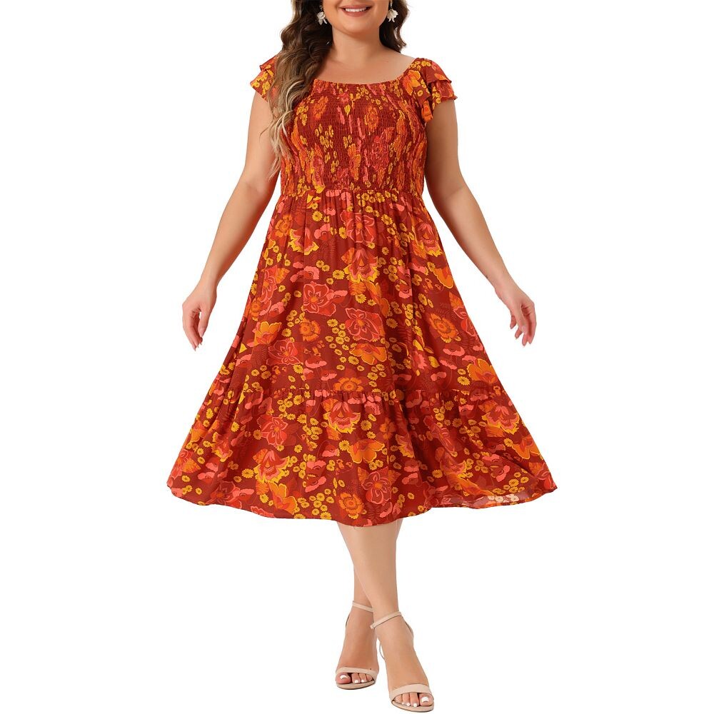 Женское платье миди больших размеров с квадратным вырезом и развевающимися рукавами, летнее платье с высокой талией Agnes Orinda, цвет Brick Red
Женское платье миди больших размеров с квадратным вырезом и развевающимися рукавами, летнее платье с высокой талией Agnes Orinda, цвет Brick Red