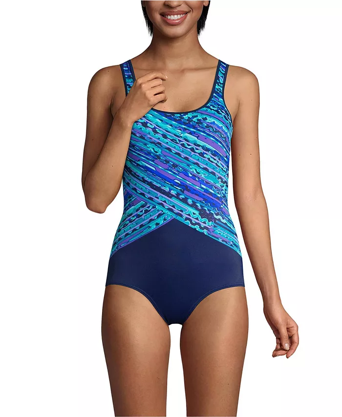 Женский цельнокроеный купальник Tugless с низкой посадкой Lands' End, синий
Женский цельнокроеный купальник Tugless с низкой посадкой Lands' End, синий