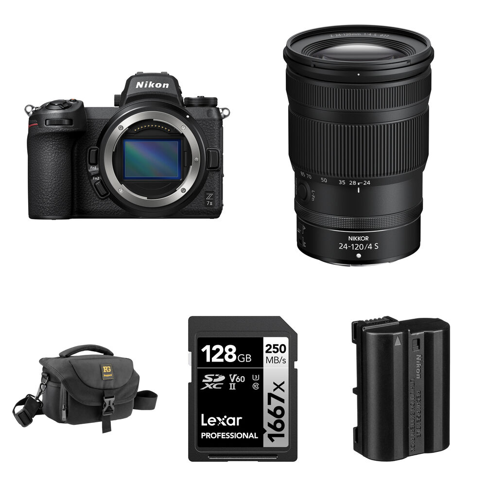 Беззеркальная камера Nikon Z7 II Mirrorless Camera with 24-120mm f/4 Lens and
Беззеркальная камера Nikon Z7 II Mirrorless Camera with 24-120mm f/4 Lens and